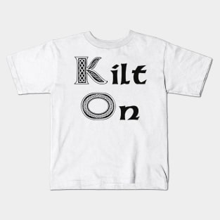 Kilt on Celtic knot Black Kids T-Shirt